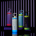 Glow In The Dark Sport Kids Water Bottle Confetti With Straw Lid U8