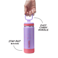 Glow In The Dark Sport Kids Water Bottle Confetti With Straw Lid U8