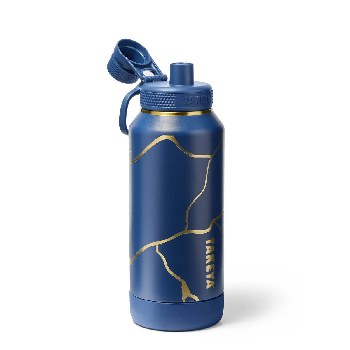 Kintsugi Water Bottle with Spout Lid U4 — 32oz / Bleu Marine